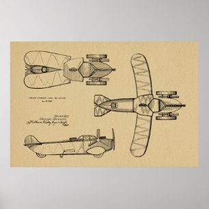 Poster Brevet d'avion de la voiture volante 1935 Imprimer