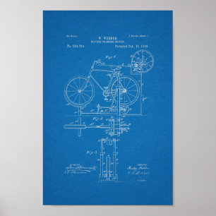 Poster Brevet de bicyclette Vintage 1896 Imprimer Plan di