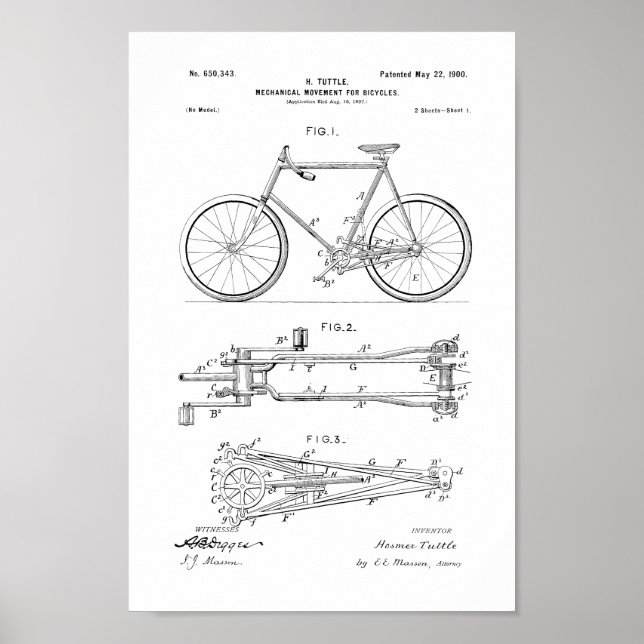 Poster Brevet de bicyclette Vintage 1900 Personnaliser d' (Devant)