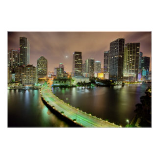 Poster Bridge leads across waterway to downtown