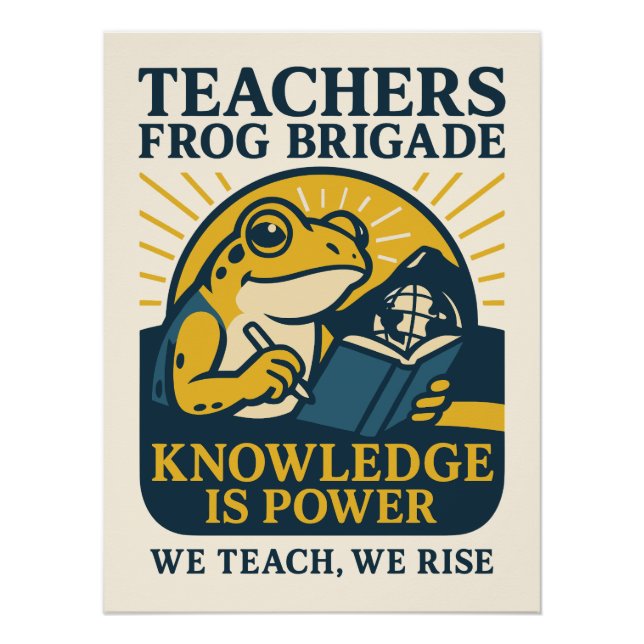 Poster Brigade de grenouilles des enseignants – Le savoir (Devant)