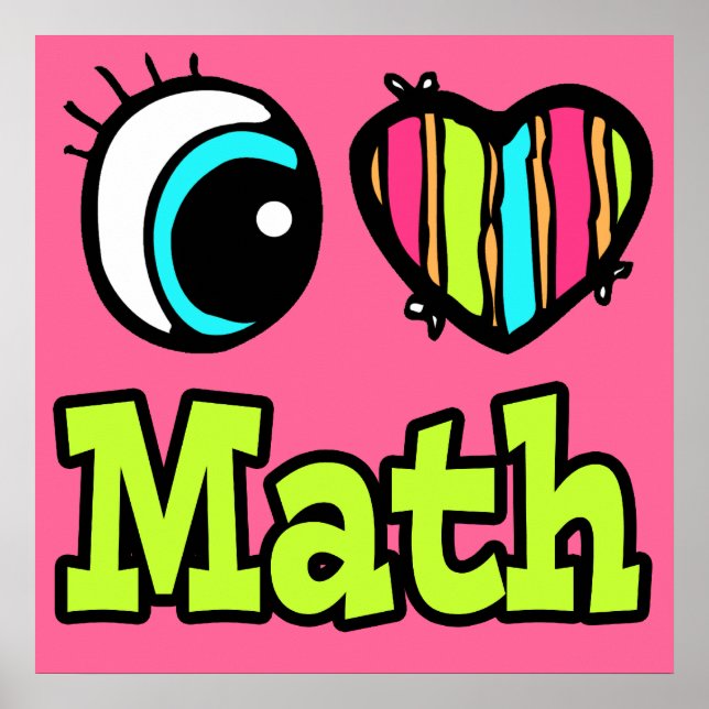 Poster Bright Eye Heart J'adore Les Maths (Devant)