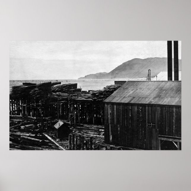 Poster Brighton, Oregon Lumber Mills on Coast Photograph (Devant)