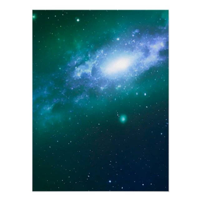 Poster brillant de la galaxie de rotation bleue ve (Devant)