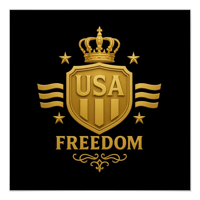 Poster brillant de l'Emblème d'or de la liberté de (Devant)