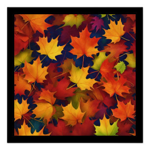 Poster brillant du feuillage de automne rustique