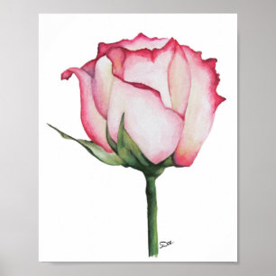 Poster brillant en toile Rose Premium 8x10
