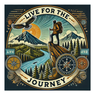 Poster brillant "Live for the Journey"