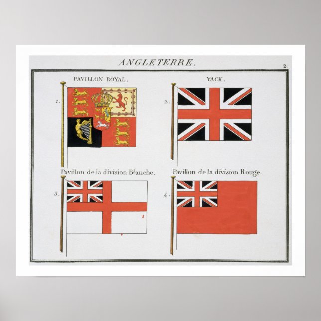 Poster British Maritime Flags, tiré d'un livre français d (Devant)
