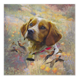 Poster Brittany Spaniel Art, Chasse de faisan