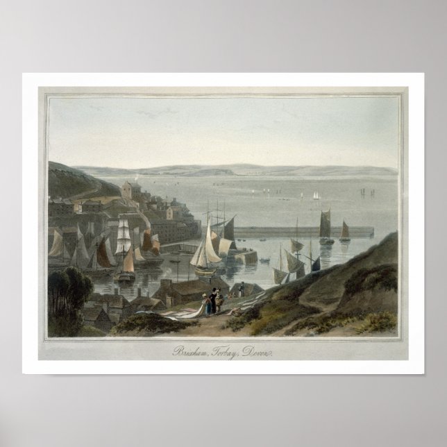 Poster Brixham, Torbay, Devon, du volume VIII de "A Voy" (Devant)