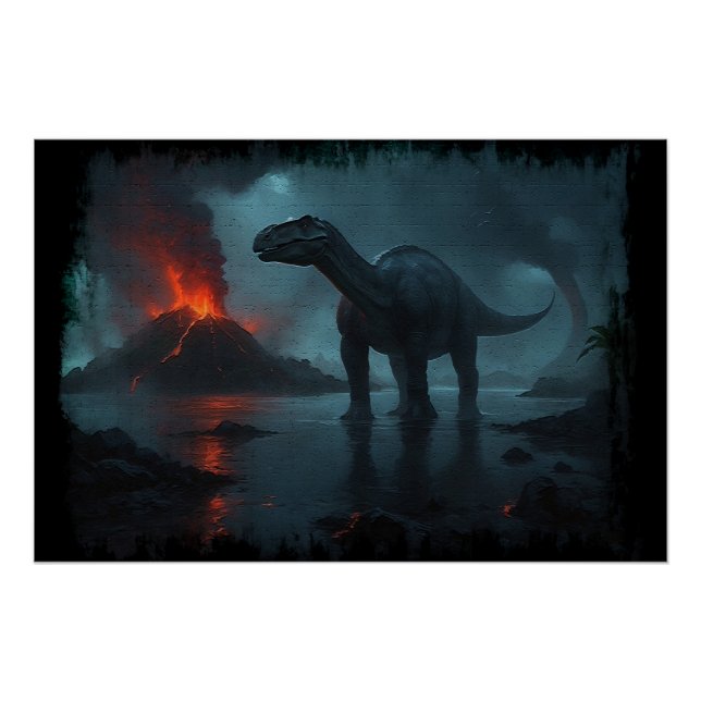 Poster Brontosaurus Écologie amusante (Devant)