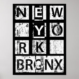 Poster Bronx New York Typographie de Grunge