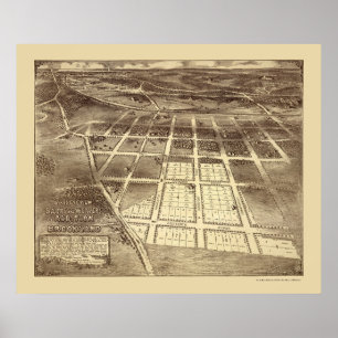 Poster Brookland, carte panoramique de C.C - 1895