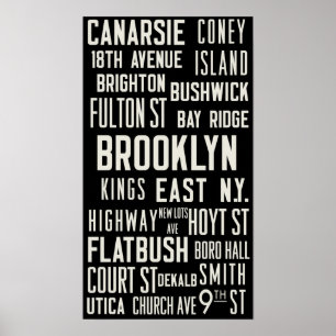 Poster "Brooklyn bondissent" la copie vintage de