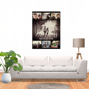 Poster Brother moderne Meilleurs amis Dark Photo Collage