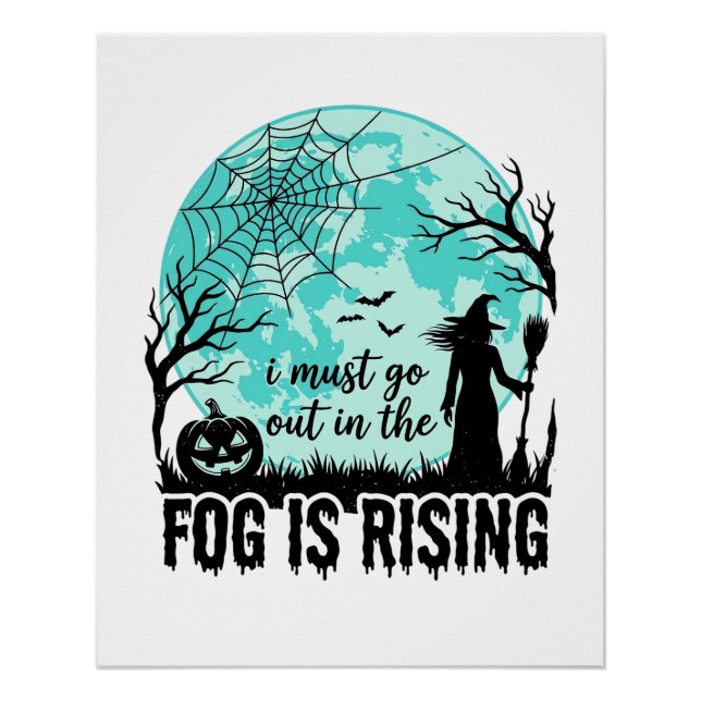 Poster Brouillard d'Halloween est une sorcière de citroui (Devant)