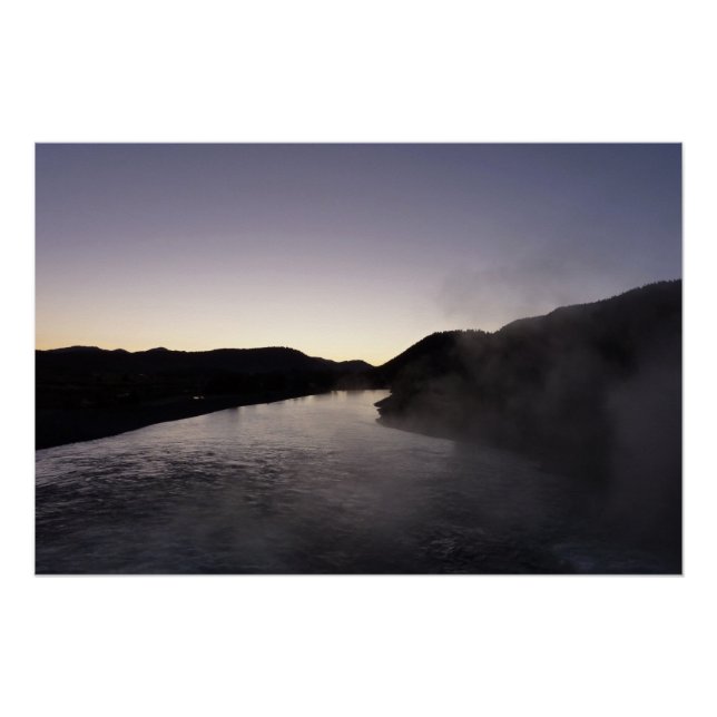 Poster Brouillard matinal sur la rivière Jackson à Grand  (Devant)