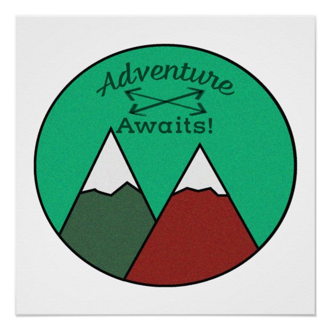 Poster Brown et Green Mountain Design Aventure Attend (Devant)