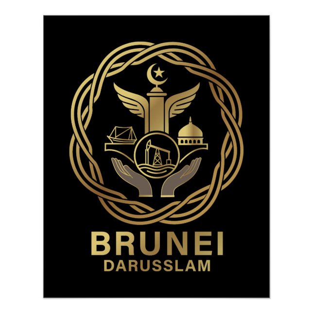Poster Brunei Darusslam Asie du Sud-Est (Devant)