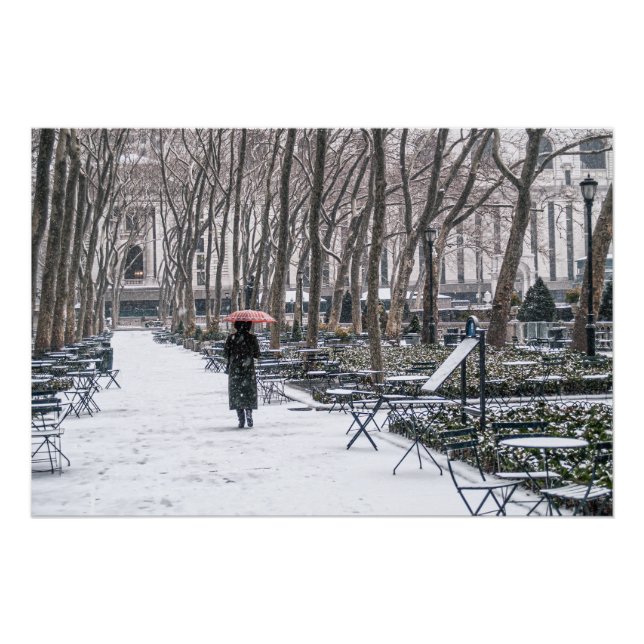 Poster Bryant Park Snow (Devant)