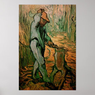 Poster Bûcheron (d'après Millet) par Vincent van Gogh