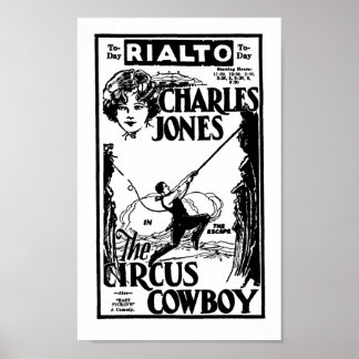 Poster Buck Jones CIRCUS COWBOY muet film cowboy