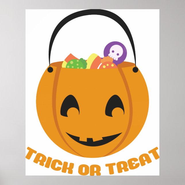 Poster Bucket Citrouille d'Halloween (Devant)