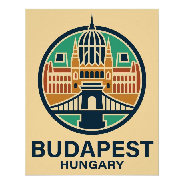 Poster Budapest Hongrie Europe (Devant)