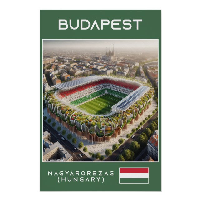 Poster Budapest Stadium - Hungary - Ecological Design (Devant)