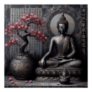 POSTER BUDDHA MEDITATING AP #13
