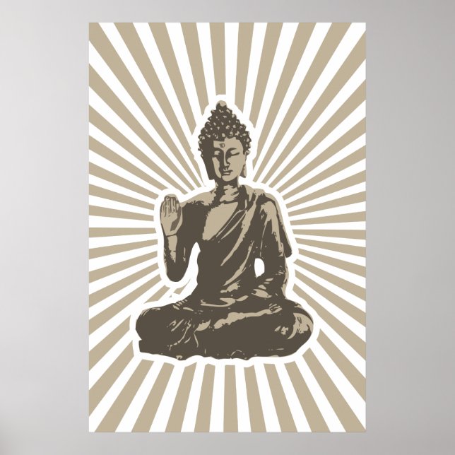 Poster Buddha Rays Print (Devant)