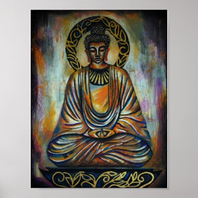 Poster Budhha Art - Paix et Patience par Mansa Pryor (Devant)