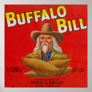 Poster Buffalo Bill Marque Yam Crate Étiquette