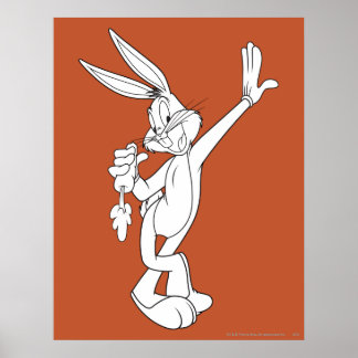 Poster BUGS BUNNY™ Mangeant une Carotte