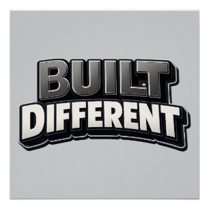 Poster BUILT DIFFERENT – Bold Motivational Statement for 