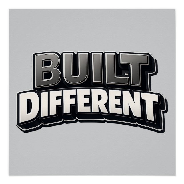 Poster BUILT DIFFERENT – Bold Motivational Statement for  (Devant)