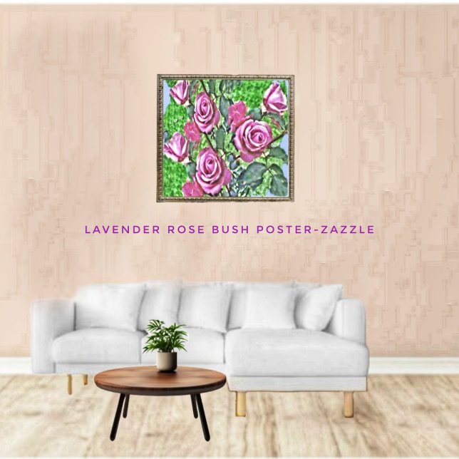 Poster Buisson de roses lavande (Créateur téléchargé)
