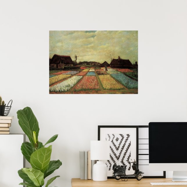 Poster Bulb Fields par Vincent van Gogh (Bureau à domicile)
