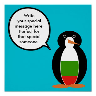 Poster Bulgare Parler Mme Penguin Personnalisée