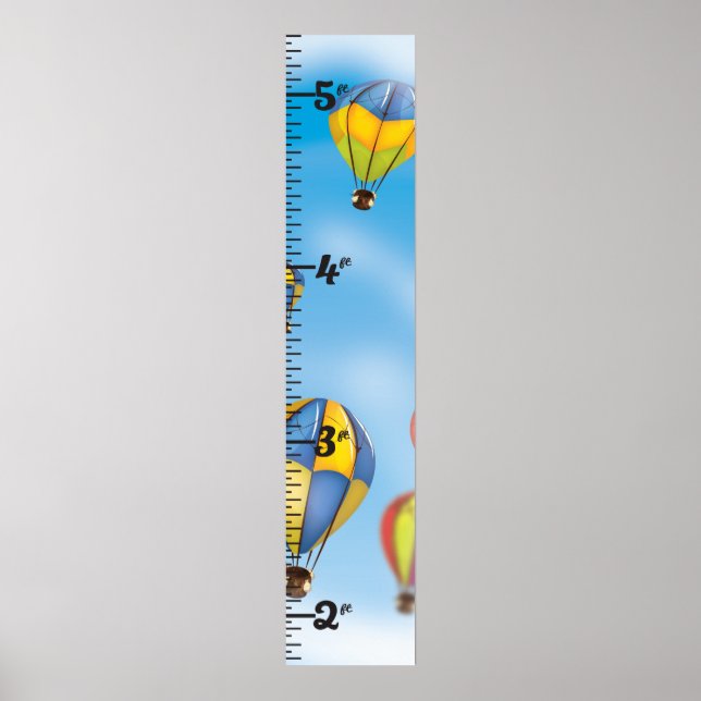 Poster bulle à air chaud Effacer le graphique de croissan (Devant)