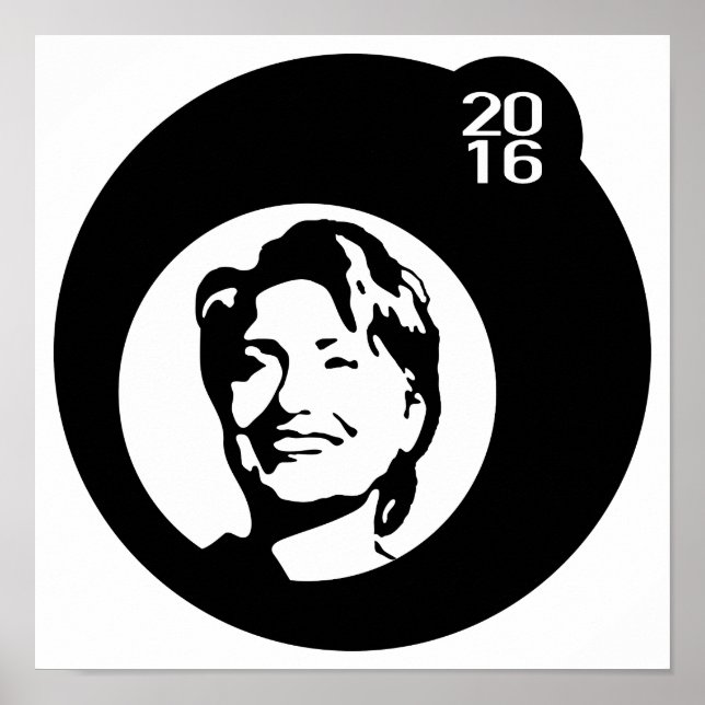 Poster bulle noire de hillary clinton (Devant)