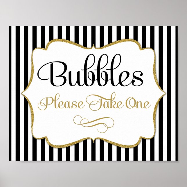 Poster Bulles Signe Black Gold Stripe (Devant)
