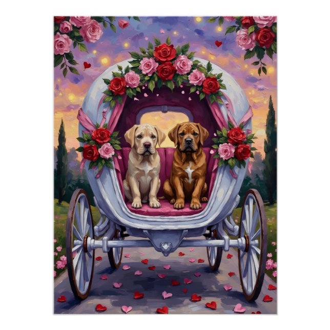 Poster Bullmastiff Saint-Valentin  (Devant)