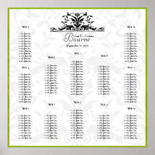Poster Bumble Bee Jaune Noir Damassé Plan de table