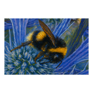 Poster Bumblebee sur le chardon bleu