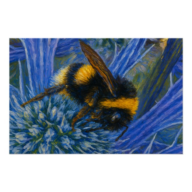 Poster Bumblebee sur le chardon bleu (Devant)