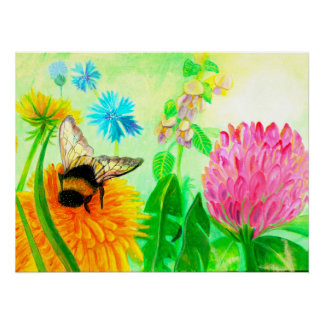 Poster Bumblebee sur le pandelion