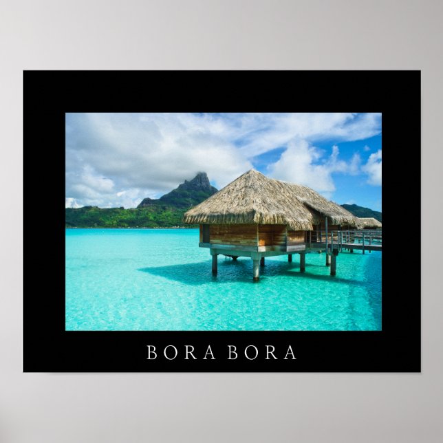 Poster Bungalow sur l'eau, Bora Bora (Devant)