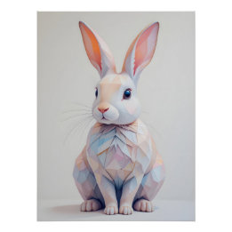 Poster Bunny Basse-Poly Pastel